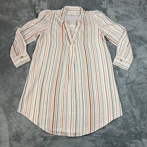 Sweet Wanderer V-Neck Stripe Shirt Dress Size Medium NEW Boho Cottagecore - Picture 1 of 11